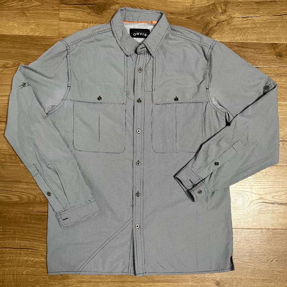 Orvis Vented Check Plaid Trout Bum Fly Fishing Shirt 4A38 size M